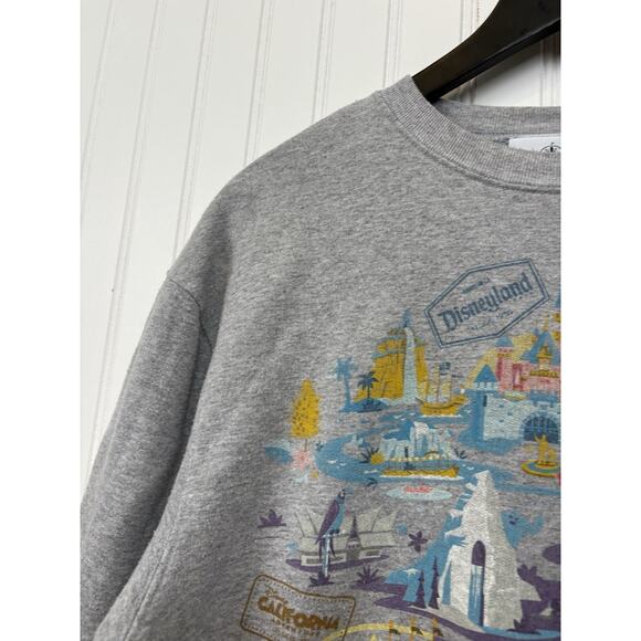 Disney Gray Cropped Printed Theme Park Crew Neck Sweater - Medium #171 - Picture 5 of 13